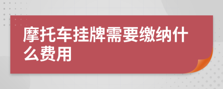 摩托车挂牌需要缴纳什么费用