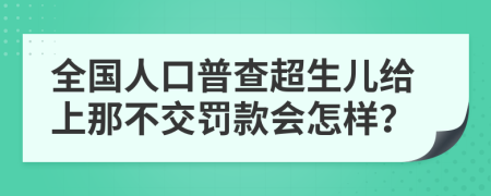 全国人口普查超生儿给上那不交罚款会怎样？