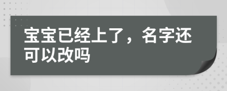 宝宝已经上了，名字还可以改吗