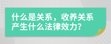 什么是关系，收养关系产生什么法律效力？