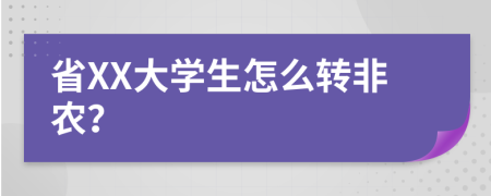省XX大学生怎么转非农？