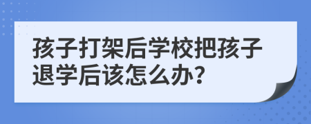 孩子打架后学校把孩子退学后该怎么办？