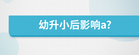 幼升小后影响a?