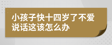 小孩子快十四岁了不爱说话这该怎么办