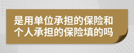 是用单位承担的保险和个人承担的保险填的吗