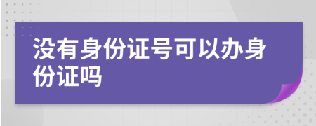 没有身份证号可以办身份证吗