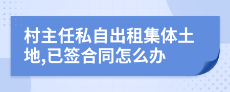 村主任私自出租集体土地,已签合同怎么办