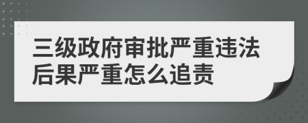 三级政府审批严重违法后果严重怎么追责