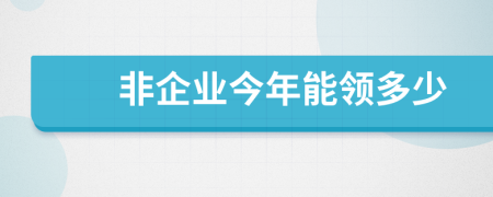 非企业今年能领多少