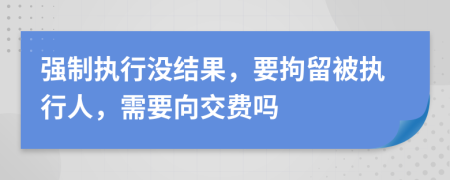 强制执行没结果，要拘留被执行人，需要向交费吗