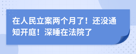 在人民立案两个月了！还没通知开庭！深睡在法院了
