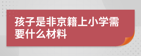 孩子是非京籍上小学需要什么材料