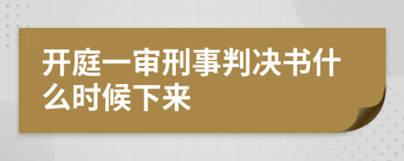 开庭一审刑事判决书什么时候下来