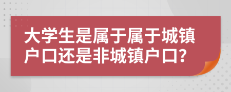 大学生是属于属于城镇户口还是非城镇户口？