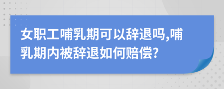 女职工哺乳期可以辞退吗,哺乳期内被辞退如何赔偿?