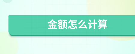 金额怎么计算