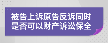 被告上诉原告反诉同时是否可以财产诉讼保全