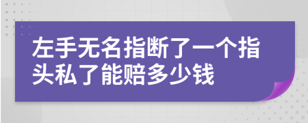 左手无名指断了一个指头私了能赔多少钱