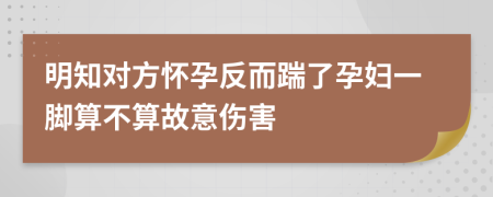 明知对方怀孕反而踹了孕妇一脚算不算故意伤害