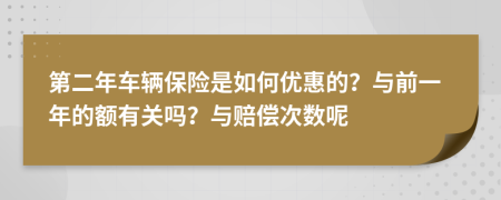 第二年车辆保险是如何优惠的？与前一年的额有关吗？与赔偿次数呢