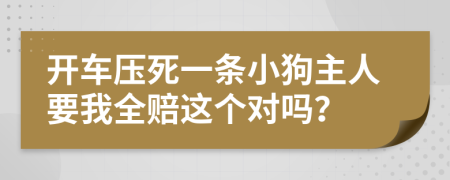 开车压死一条小狗主人要我全赔这个对吗？