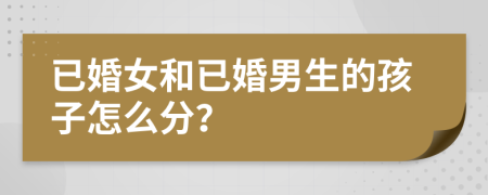 已婚女和已婚男生的孩子怎么分？