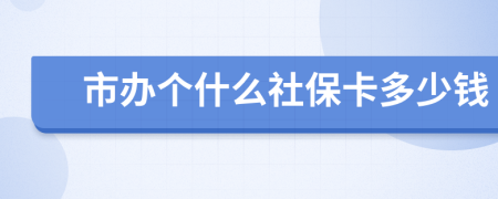 市办个什么社保卡多少钱