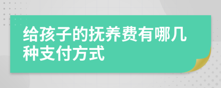 给孩子的抚养费有哪几种支付方式