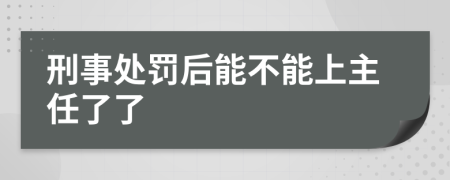 刑事处罚后能不能上主任了了