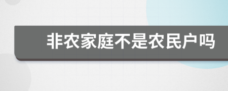 非农家庭不是农民户吗