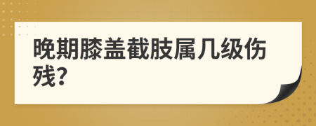 晚期膝盖截肢属几级伤残？