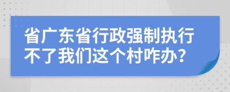 省广东省行政强制执行不了我们这个村咋办？