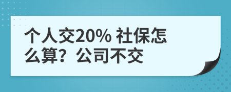 个人交20% 社保怎么算？公司不交