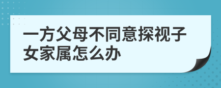 一方父母不同意探视子女家属怎么办