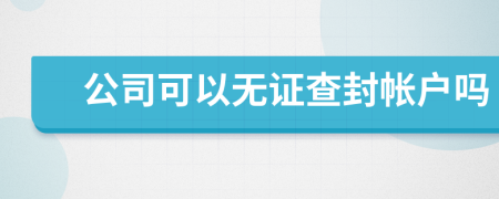 公司可以无证查封帐户吗