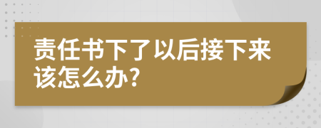 责任书下了以后接下来该怎么办?