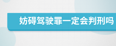 妨碍驾驶罪一定会判刑吗