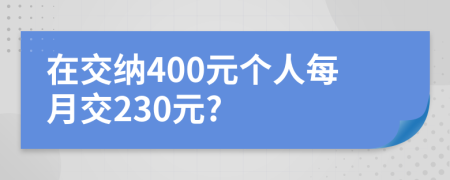 在交纳400元个人每月交230元?