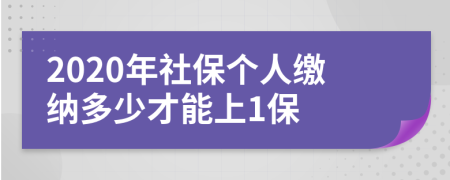 2020年社保个人缴纳多少才能上1保