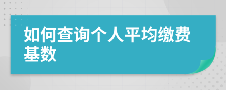 如何查询个人平均缴费基数