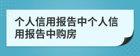 个人信用报告中个人信用报告中购房