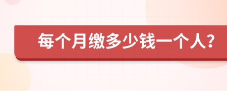 每个月缴多少钱一个人？