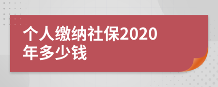 个人缴纳社保2020年多少钱