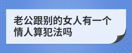 老公跟别的女人有一个情人算犯法吗