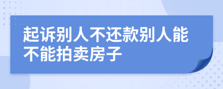 起诉别人不还款别人能不能拍卖房子