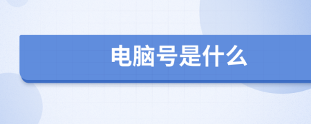 电脑号是什么