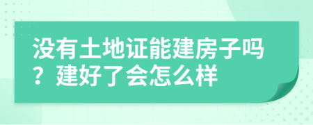 没有土地证能建房子吗？建好了会怎么样