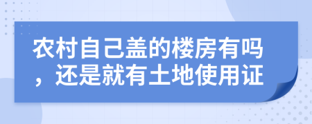 农村自己盖的楼房有吗，还是就有土地使用证