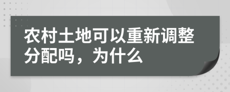 农村土地可以重新调整分配吗，为什么