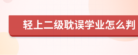 轻上二级耽误学业怎么判